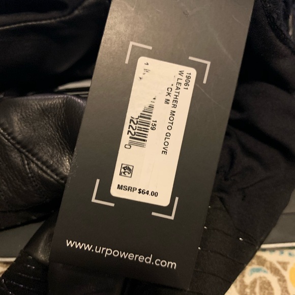 Ur Powered Leather Moto Fleece Lined Gloves S/M - Picture 9 of 16